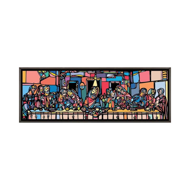 iCanvas "The Last Supper" by Ninhol Framed - 16x48 - Charcoal