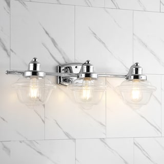 Marais Iron/Glass Schoolhouse LED Vanity Light, by JONATHAN  Y