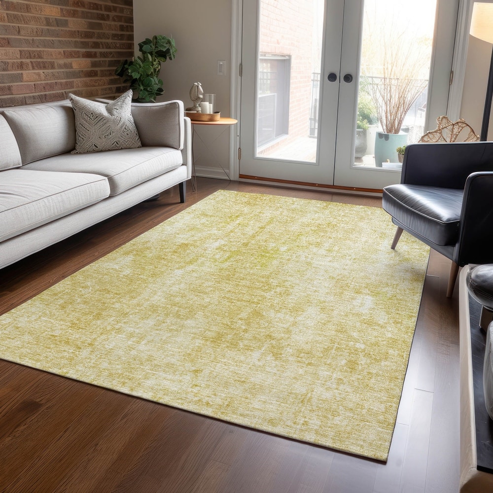 Machine Washable Indoor/ Outdoor Chantille Abstract Solid Rug