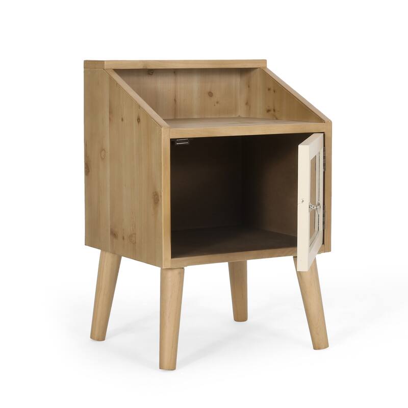 16" Modern Wooden End Table with Convenient Storage Space and Rich Wood-like Frame for Living Room or Bedroom