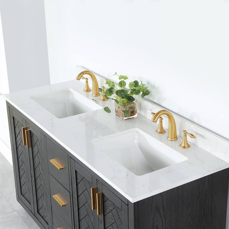 Altair Gazsi Bathroom Vanity with Composite Stone Countertop without Mirror