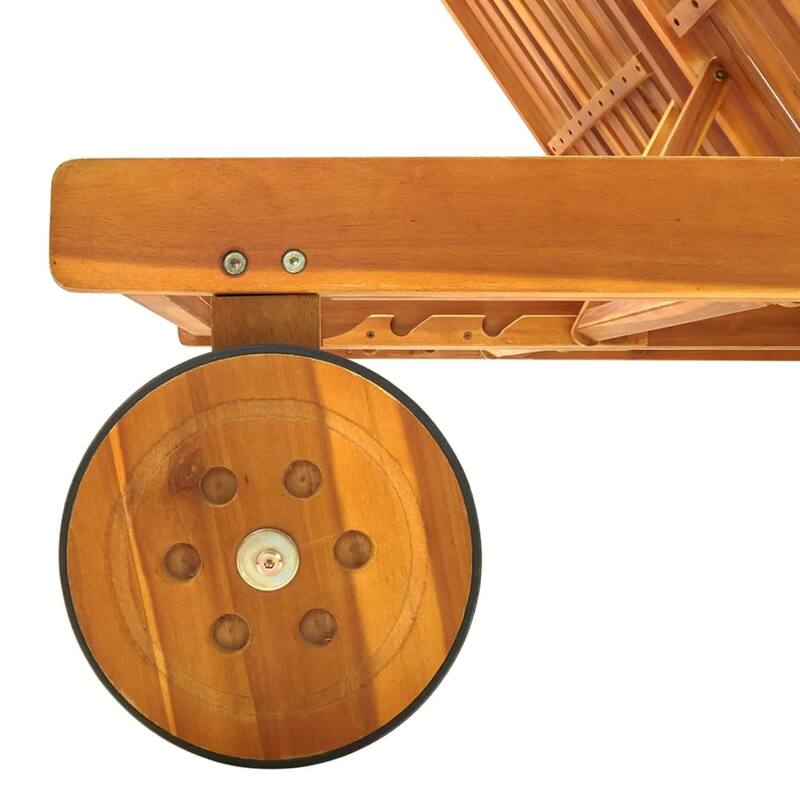 vidaXL Patio Lounge Chair Sunbed Sunlounger with Cushion Solid Acacia Wood