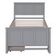 preview thumbnail 10 of 10, Style Design Platform Bed with Trundle and Two Drawers, Sturdy Frame, Twin Size, Grey