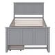 preview thumbnail 10 of 22, Twin Size Platform Bed with Trundle and Two Storage Drawers, Stylish and Durable Design, Perfect for Sleepovers, Grey