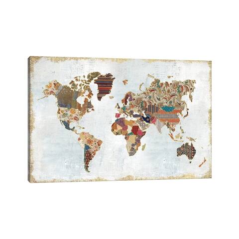 iCanvas "Pattern World Map" by Laura Marshall Canvas Print