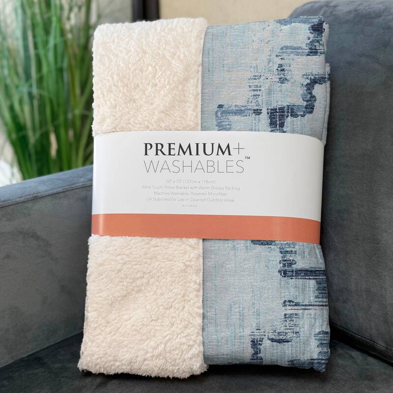 Premium Machine Washable ASB121 Distressed Moroccan Sherpa Throw Blanket