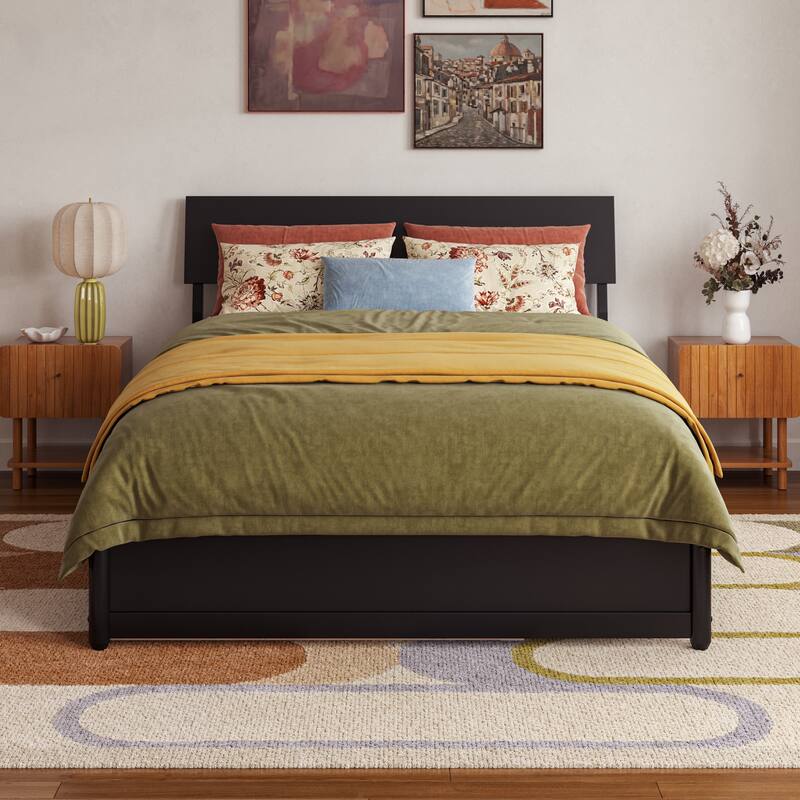 Norla Wood Platform Bed with Trundle