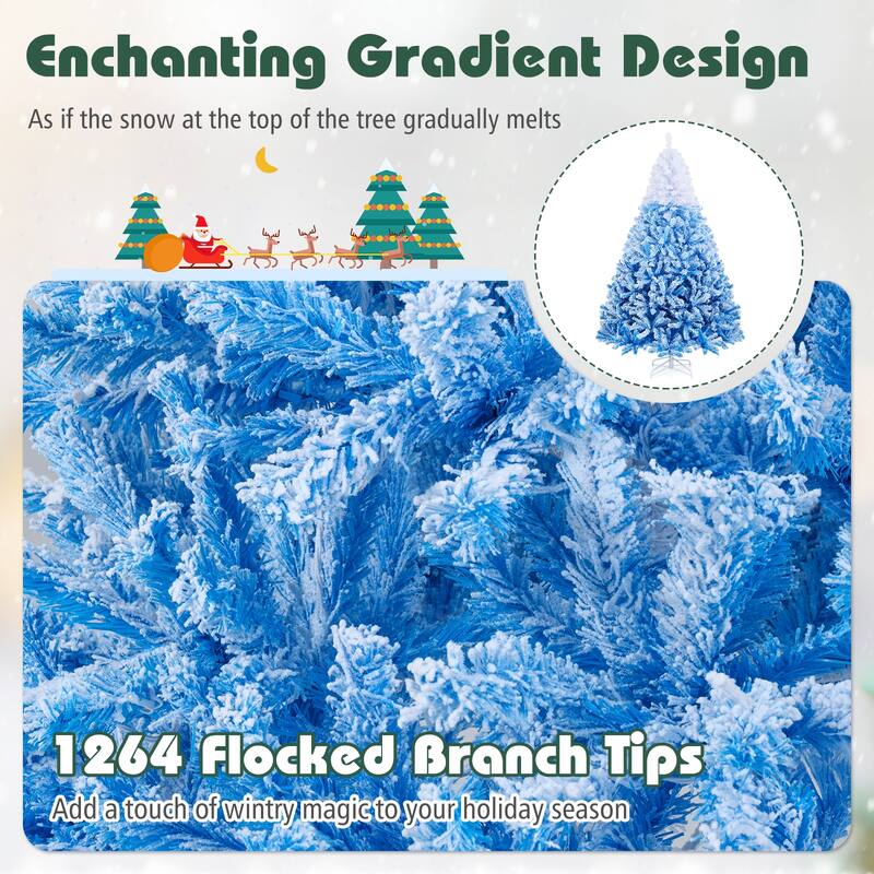 Costway 5/6/7/8 FT Artificial Christmas Tree with 180/250/350/470 Warm - See Details