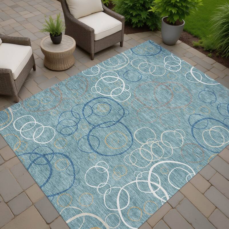 Machine Washable Indoor/ Outdoor Contemporary Nexus Chantille Rug