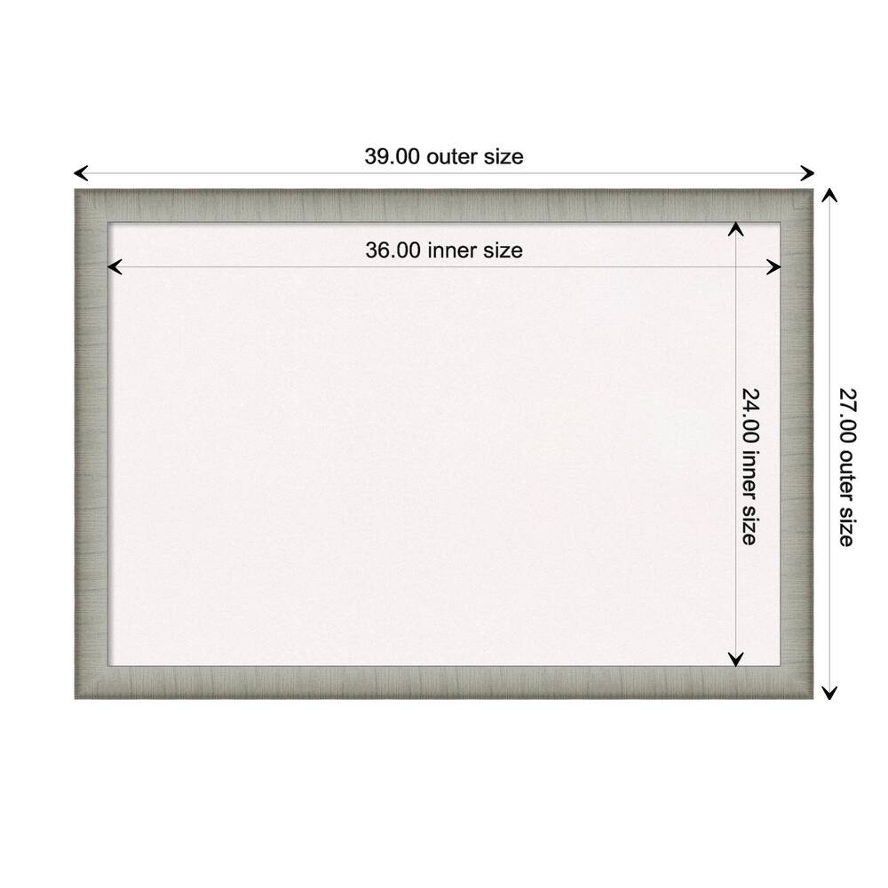 Elegant Brushed Narrow Framed White Corkboard Bulletin Board
