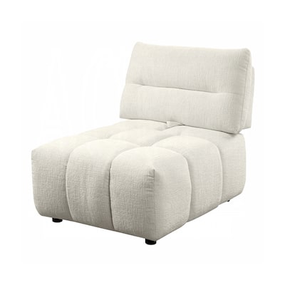 Linen Upholstered Moludar Armless Chair