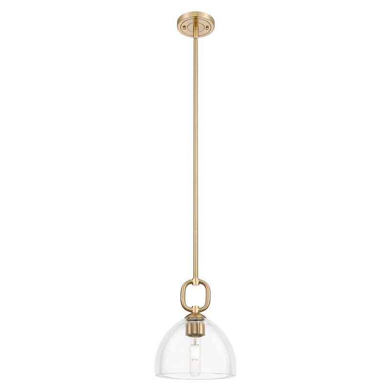 Innovations Lighting Downtown Urban - Hudson - 1 Light 8" Stem Hung Mini Pendant with Dome Shade - Champagne Bronze/Clear Shade