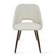Upholstered Modern Cutout Back Dining Chair with Walnut Leg（Set of 4 ...