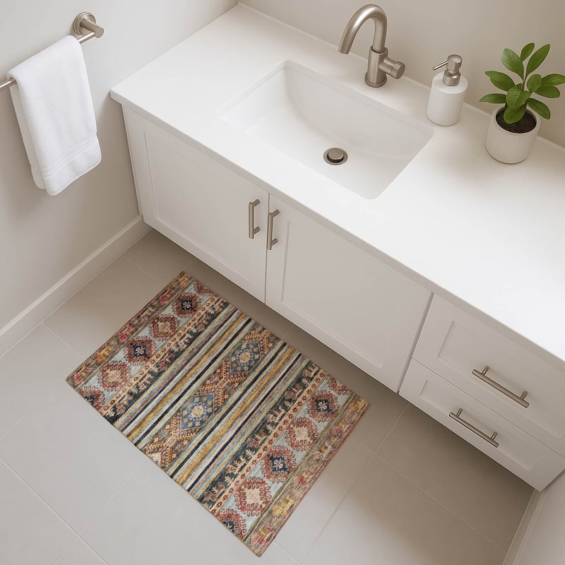 Premium Washable Super Soft Boho Global Mayfield Rug - Paprika - 1'8" x 2'6"