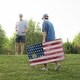 preview thumbnail 2 of 3, White Rustic Wood American Flag All-Weather Cornhole Boards