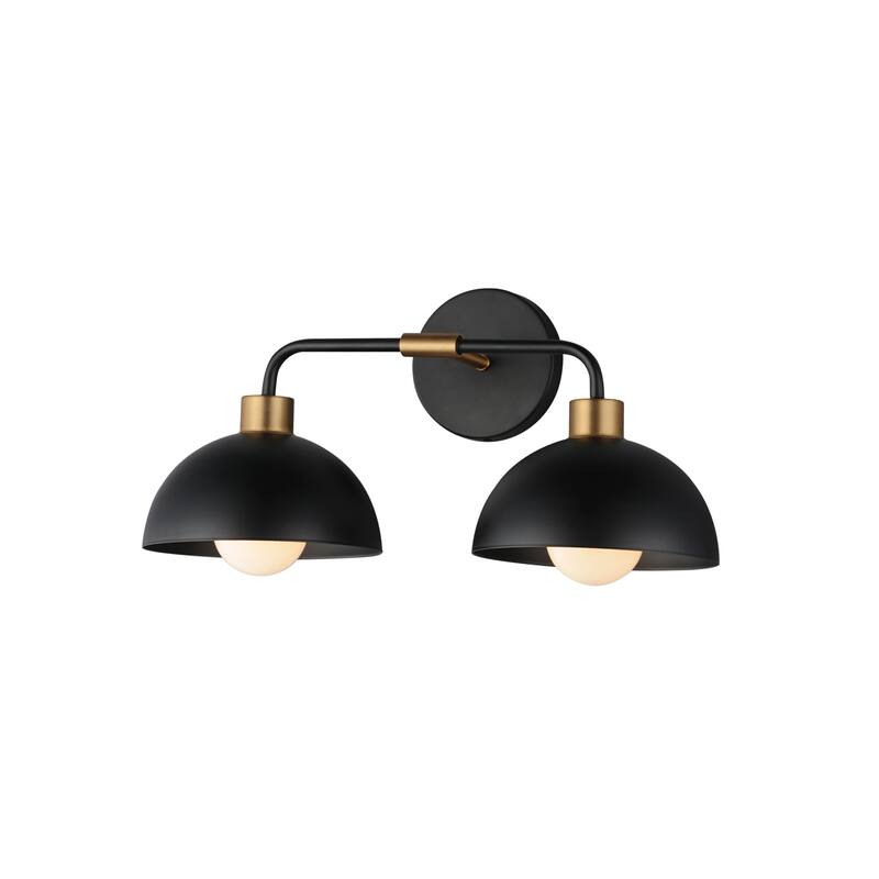 Maxim 10022 Thelonious 2 Light 20" Wide Vanity Light - Black / Natural Aged Brass