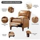 preview thumbnail 4 of 166, Brigida Multifunctional Modern Genuine Leather Nailhead Trim Recliner with Adjustable Footrest Set of 2 by HULALA HOME