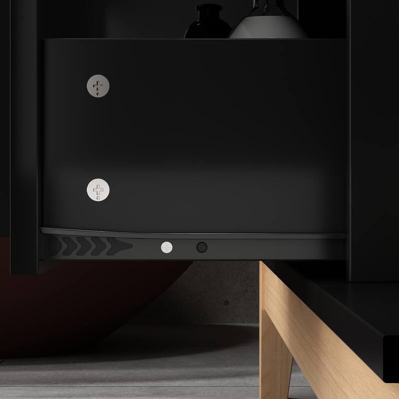 47.2" Stylish & Spacious: Modern Black Bathroom Vanity Set