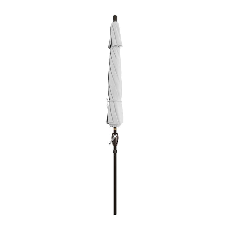 California Umbrella 9' Round Crank Lift Push Button Tilt Bronze Aluminum Patio Umbrella Sunbrella