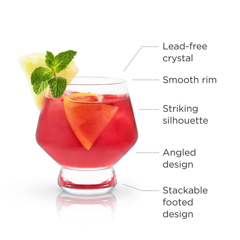 Footed Crystal Punch Cups by Viski - Clear - 3.5" x 3"