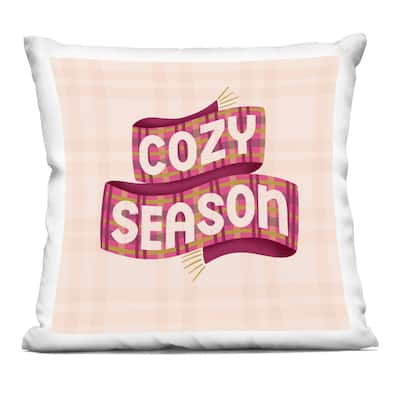 Stupell Cozy Season Scarf on Plaid Decorative Printed Throw Pillow Design by Sarah Hickman
