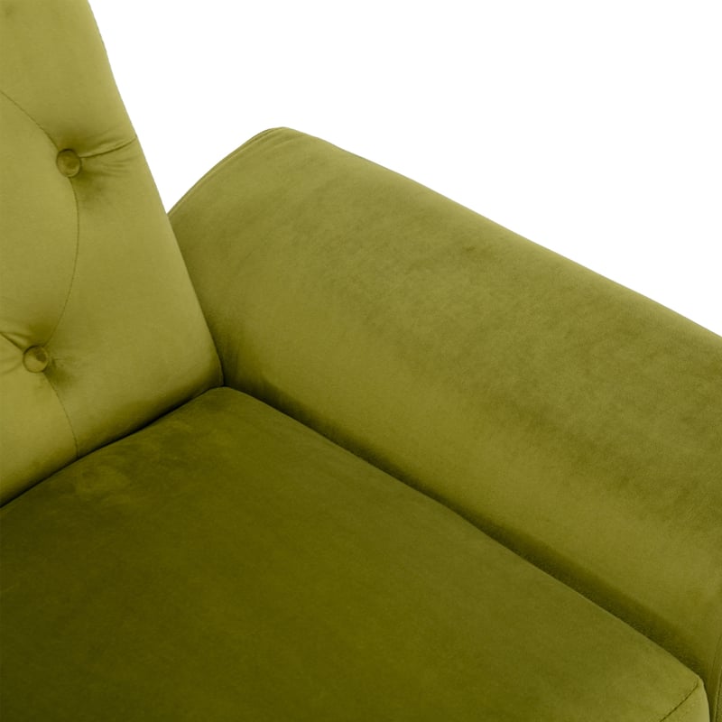 Olive Green 32.28" Tufted Accent Chair with Ottoman