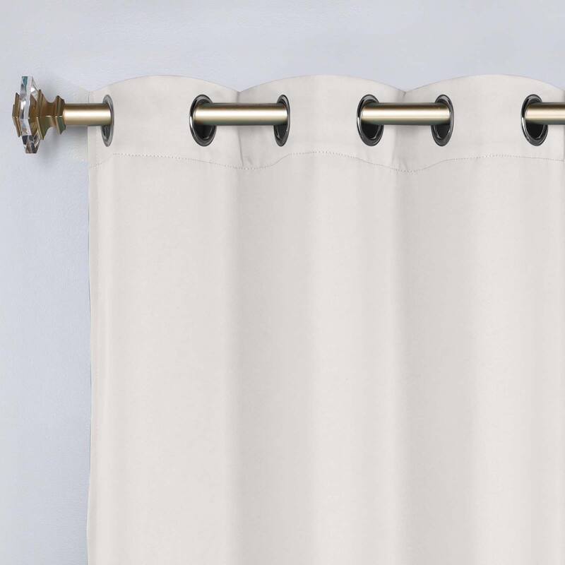 Superior Solid Machine Washable Room Darkening Grommet Curtains, Set of 2