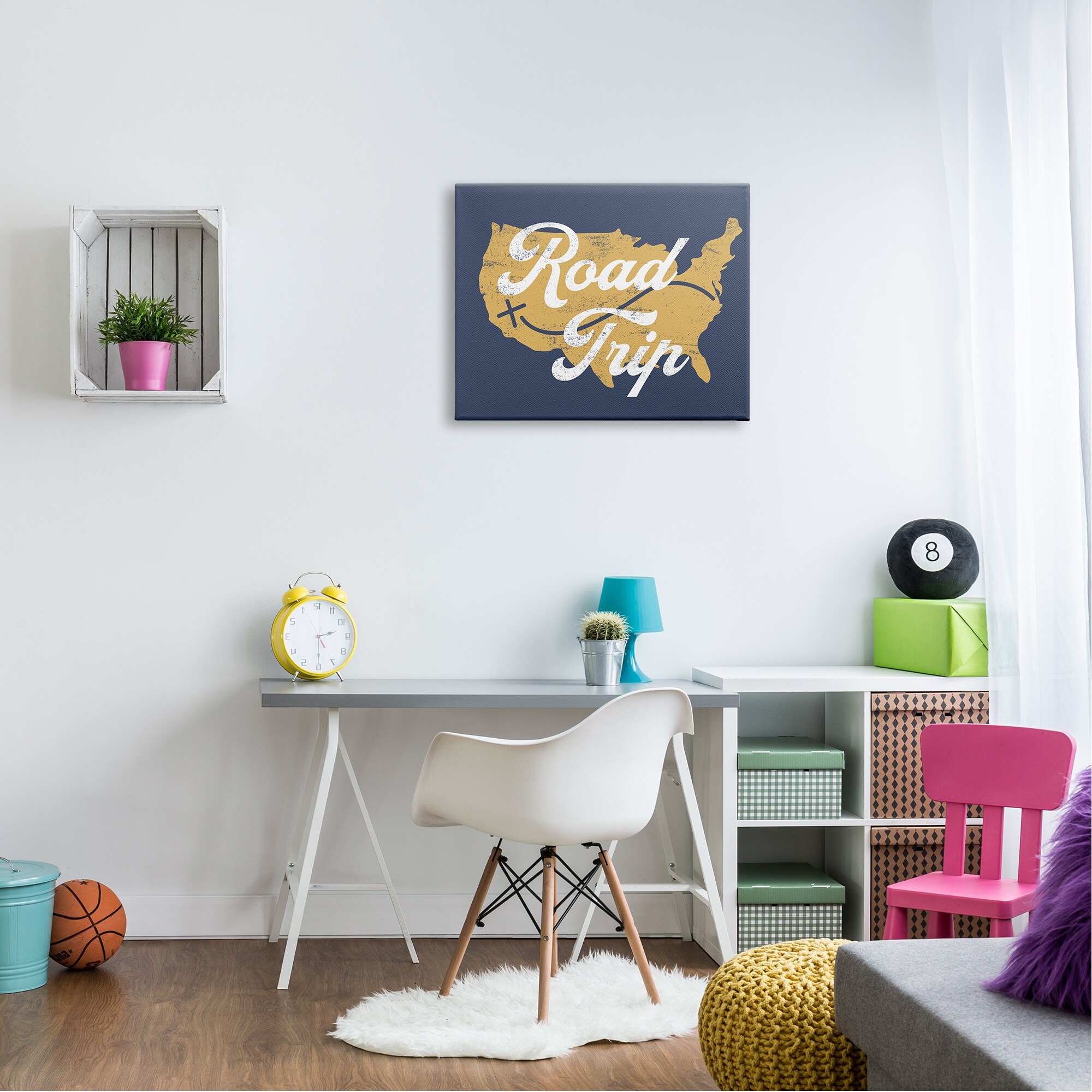 Stupell Road Trip Vintage Text Traveling Country Map  Canvas-image