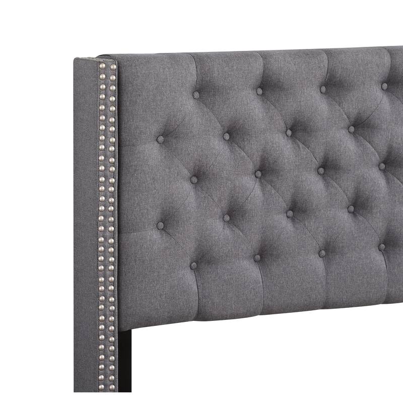 Julie Tufted Upholstered Low Profile King Panel Bed