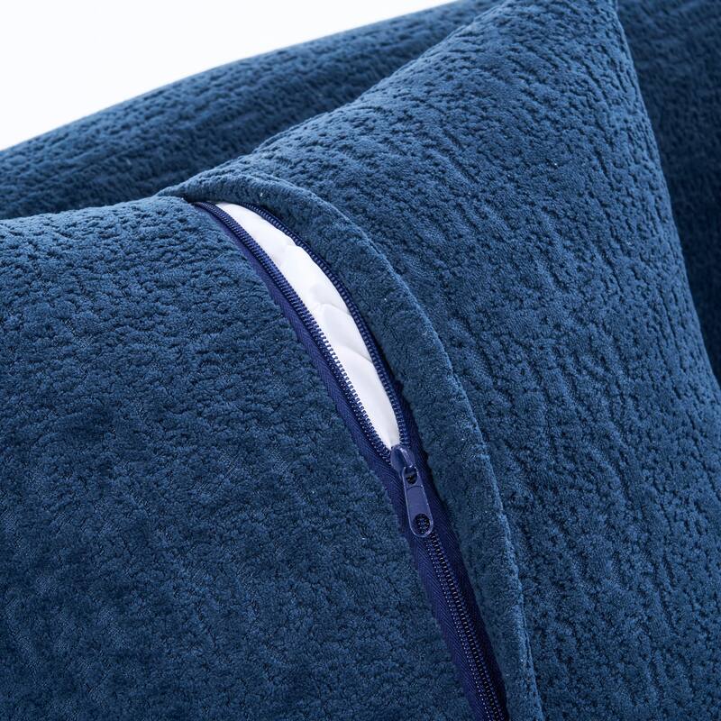 L-Shaped Sectional Sofa with Curved Chaise, Chenille Boneless Cloud Sofa, Modular 4-Seater Sofa with 4 Throw Pillows