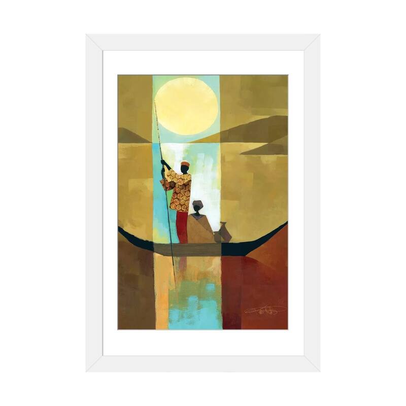 iCanvas "On The River I" by Keith Mallett - White - 24x16x1