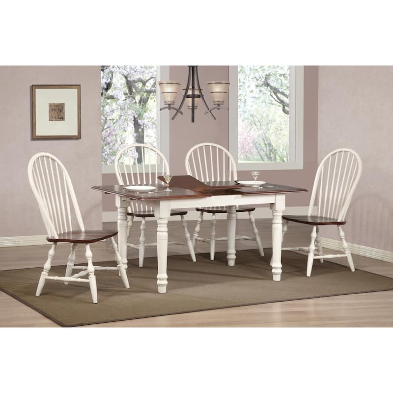 Extendable Dining Set - 5 Piece Rectangular Table & Chairs - Art Deco Style - Seats 6