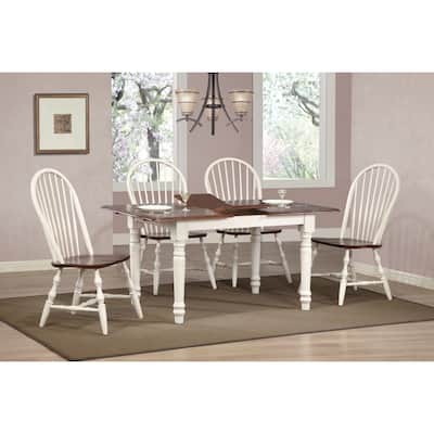 Extendable Dining Set - 5 Piece Rectangular Table & Chairs - Art Deco Style - Seats 6