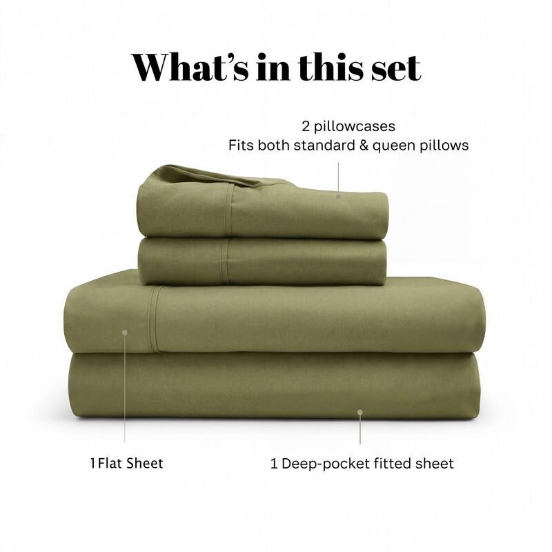 Superior Egyptian Cotton 530 TC Sheet Set Sateen Weave, Deep Pocket, Ultra‑Soft & Breathable Bedding