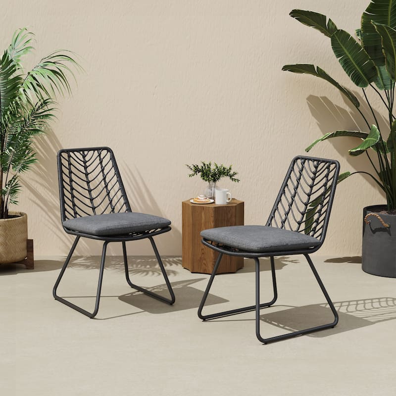 2PCS Dining chair with 2 Cushions - Grey