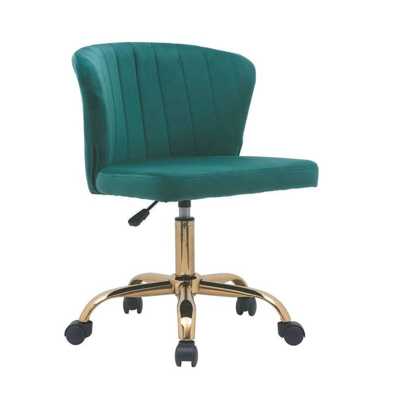 Porthos Home Rye Velvet Office Chair with Gold Chrome Legs - Green