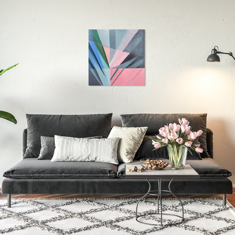 Wynwood Studio Abstract Geos Morning Blue and Modern & Contemporary Wall Art Canvas Print - 20 x 20