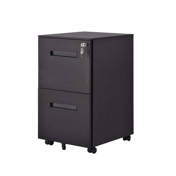 Shop Black 2 Drawer Movable File Cabinet Overstock 32222411