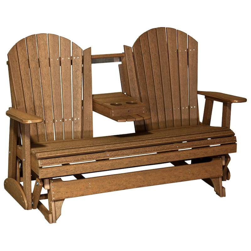 Poly Lumber Adirondack Glider - 5' - Antique Mahogany Woodgrain