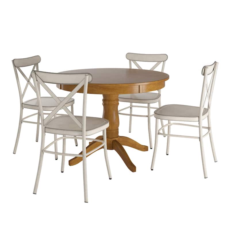Wilmington II 42" 5-Piece Metal Chair Dining Set by iNSPIRE Q Classic
