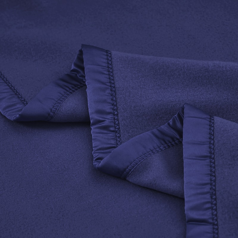 Lightweight Blanket with Satin Trim
