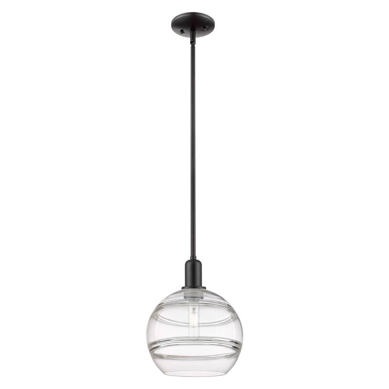 Innovations Lighting Endless Possibilities Arcadia - Rochester - 1 Light 10" Stem Hung Mini Pendant - Clear/Matte Black