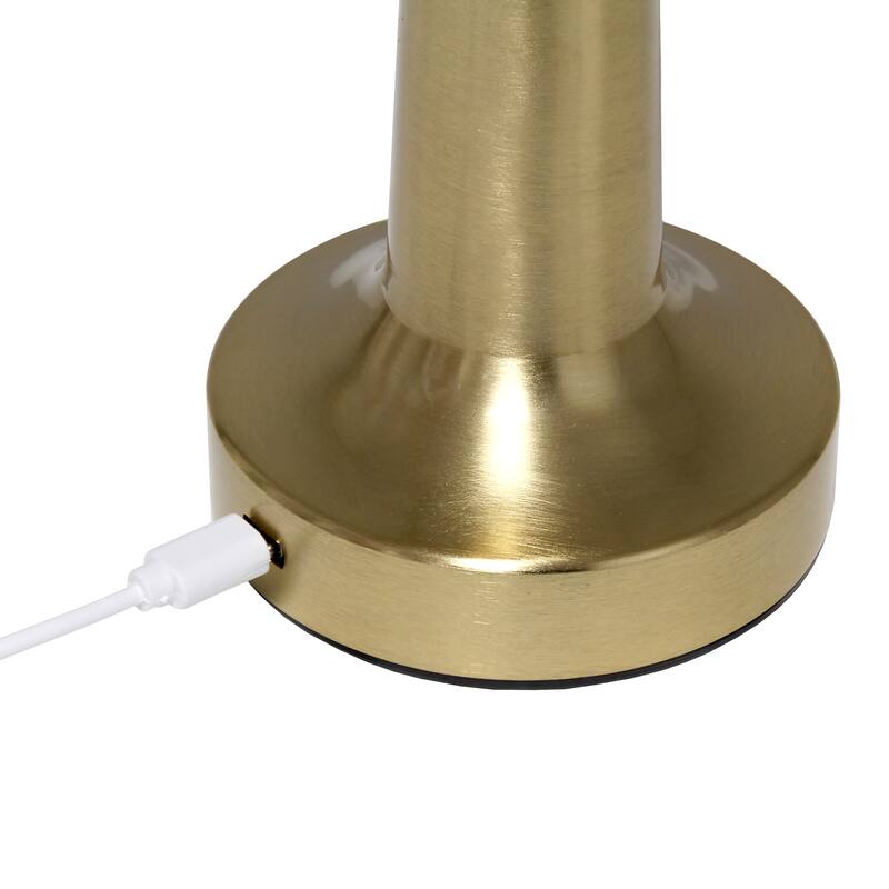 8.88" Touch-Control Mushroom LED Lamp Cordless Rechargeable Table Light with Adjustable Brightness - 4”L x 4”W x 8.88”H