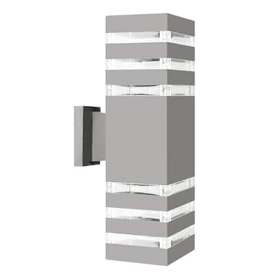 Outdoor Wall Light Up Down Lights Dual Head Lamp Fixtures Waterproof - 3.54*3.54*13.39" (Lamp Head)
