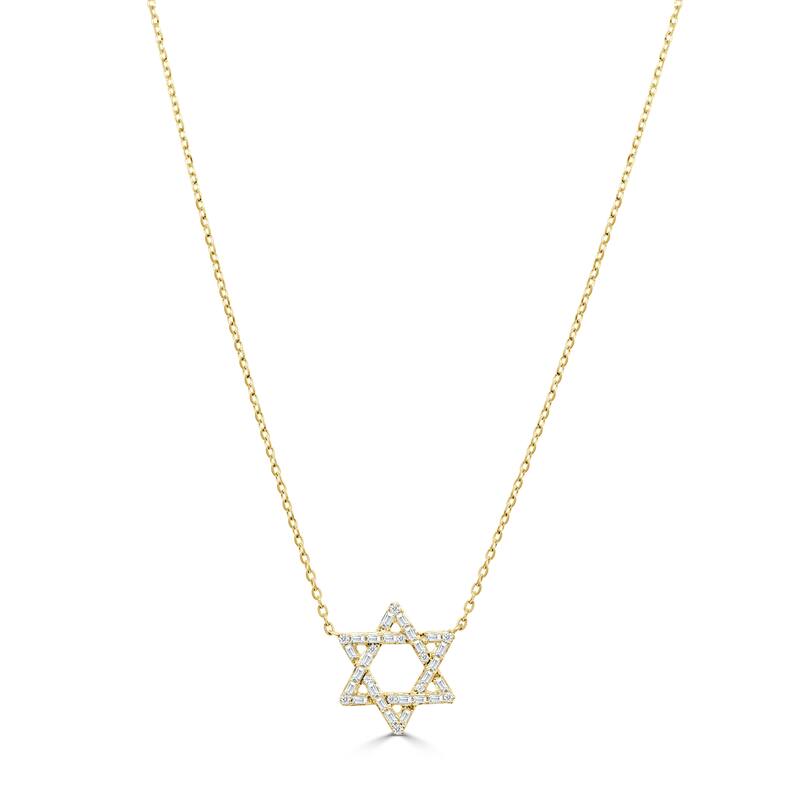 Joelle Collection 14K Gold Diamond Star Of David Necklace - Yellow