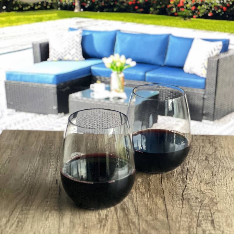 Oval Halo Tritan Glasses Drinking Set of 4