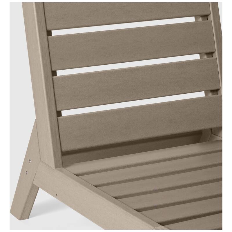 Birchwood All Weather HDPE Outdoor Patio Deep Seating Weathered Wood Armless Chair With Cushions (1-Piece)