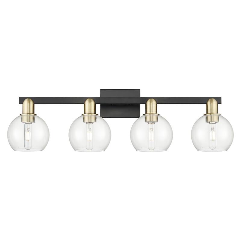 Innovations Lighting 716-4W-10-33 Athens Vanity Athens 4 Light 33" - Black Antique Brass / Clear