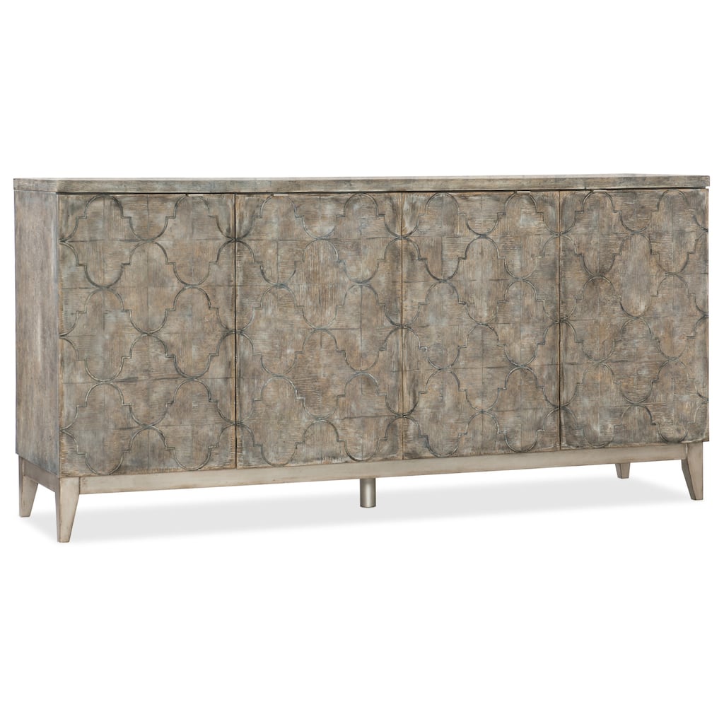 Hooker Furniture Fairfax 72" Wide 4 Door Moroccan Trellis Print Living
