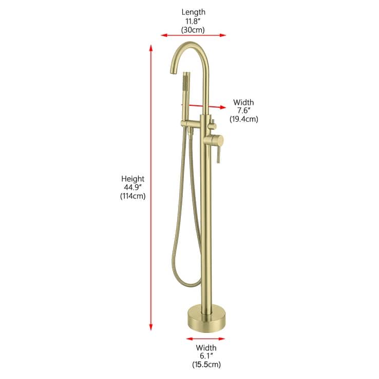 Indigo Home Floor Mounted Roman Tub Faucet with Handshower
